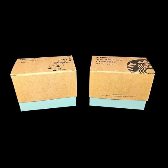 Starbucks Ornaments Dallas Texas Demitasse Coffee Cups 2 oz Set of Two Boxed New - Picture 9 of 11